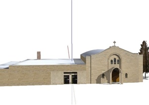 某欧式多层宗教礼堂建筑设计SU(草图大师)模型