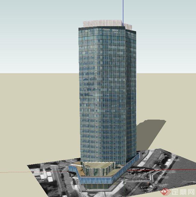 某8字形超高层办公建筑设计SU模型(1)