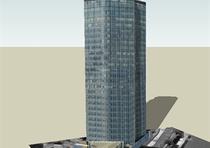 某8字形超高层办公建筑设计SU(草图大师)模型