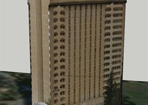 莱昂纳多广场酒店建筑设计SU(草图大师)模型
