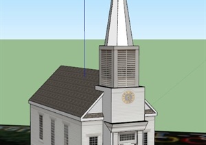 某栋教堂宗教建筑设计SU(草图大师)模型