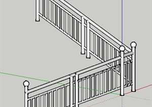 现代风格楼梯栏杆SU(草图大师)模型