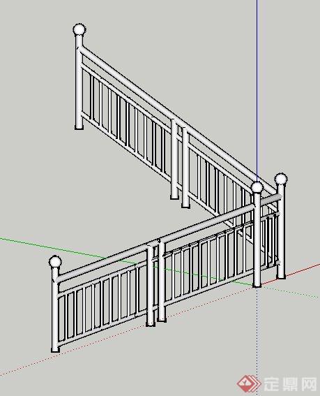 现代风格楼梯栏杆su模型(1)