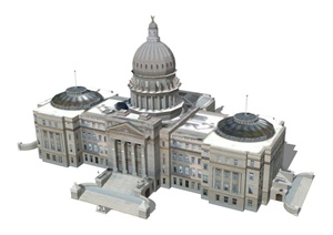 爱达荷州国会大厦建筑设计SU(草图大师)模型