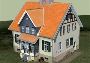 某一栋双层住宅建筑设计SU(草图大师)模型