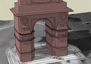 石柱拱门设计SU(草图大师)模型