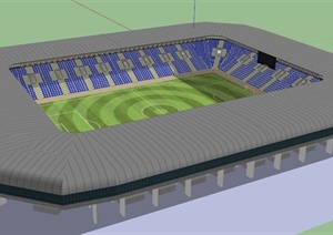 足球场馆建筑设计SU(草图大师)模型