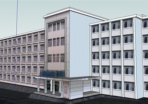 某多层教学楼建筑设计SU(草图大师)模型