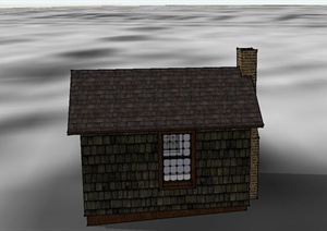 某乡村单层砖砌住宅小屋建筑设计SU(草图大师)模型