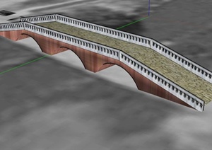 某步行桥设计SU(草图大师)模型
