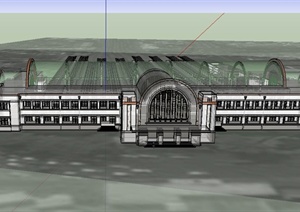 某欧式火车站建筑设计SU(草图大师)模型