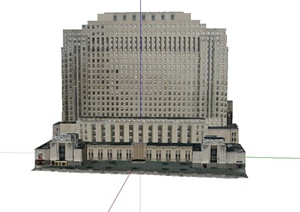 某欧式高层商务酒店建筑设计SU(草图大师)模型