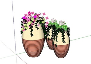 某园林景观节点花瓶设计SU(草图大师)模型