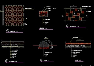园林景观节点多款铺装设计CAD施工图