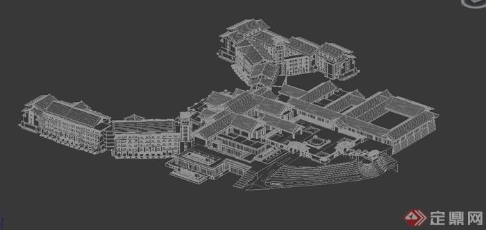 新古典度假酒店建筑景观设计3DMAX模型(2)