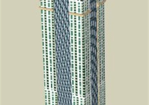 迪拜公主塔建筑设计SU(草图大师)模型