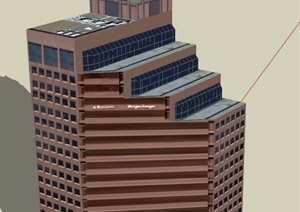 某个酒店大楼建筑设计SU(草图大师)模型