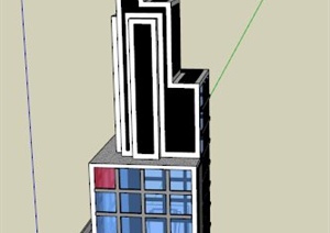 某一栋综合大楼建筑设计SU(草图大师)模型