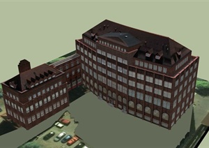 某酒店大厦建筑设计SU(草图大师)模型