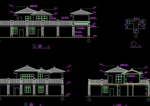 某古典中式两层茶室建筑设计CAD方案图