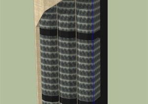 一栋综合大楼建筑设计SU(草图大师)模型