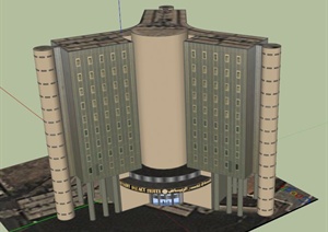 利雅得酒店建筑设计SU(草图大师)模型