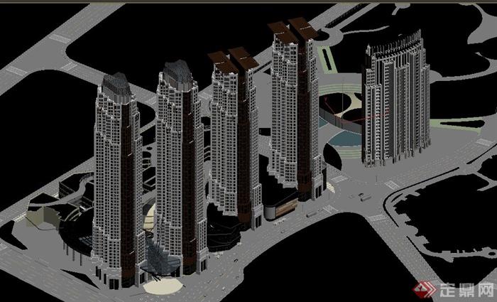 现代某高层商业中心建筑设计PSD效果图与i3DMAX模型(5)
