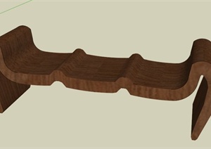 特色木条凳设计SU(草图大师)模型
