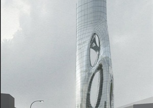 某特色综合大楼建筑设计3DMAX模型（带效果图）