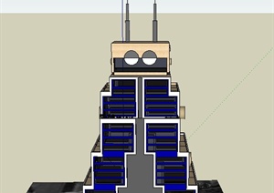 某现代机器人大楼建筑设计SU(草图大师)模型