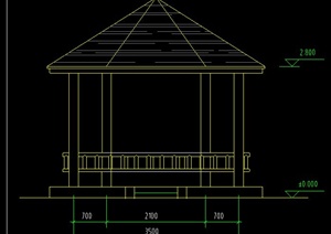 园林景观六角亭设计CAD施工图