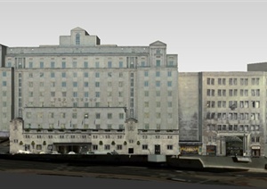某多层连排酒店建筑设计SU(草图大师)模型