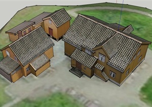乡村简洁住宅建筑设计SU(草图大师)模型