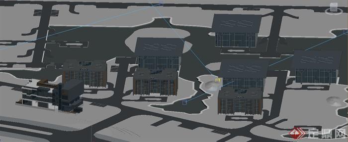 现代某工业生产区建筑设计3DMAX模型(3)