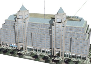 欧式商办综合大楼建筑设计SU(草图大师)模型