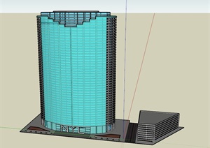 纽约某办公大楼建筑设计SU(草图大师)模型