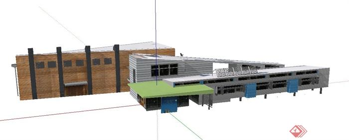 现代某多层电影院建筑设计SU模型(3)