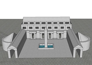 欧式某名人墓地建筑设计SU(草图大师)模型