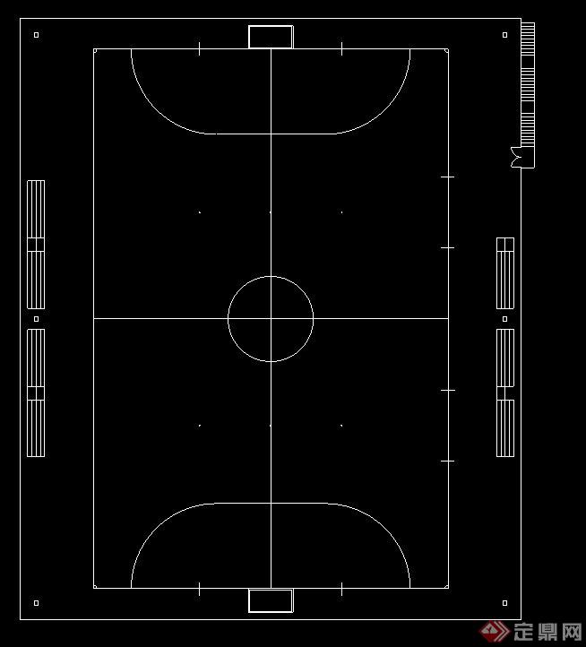 5人制足球场&篮球场设计CAD平面图(1)