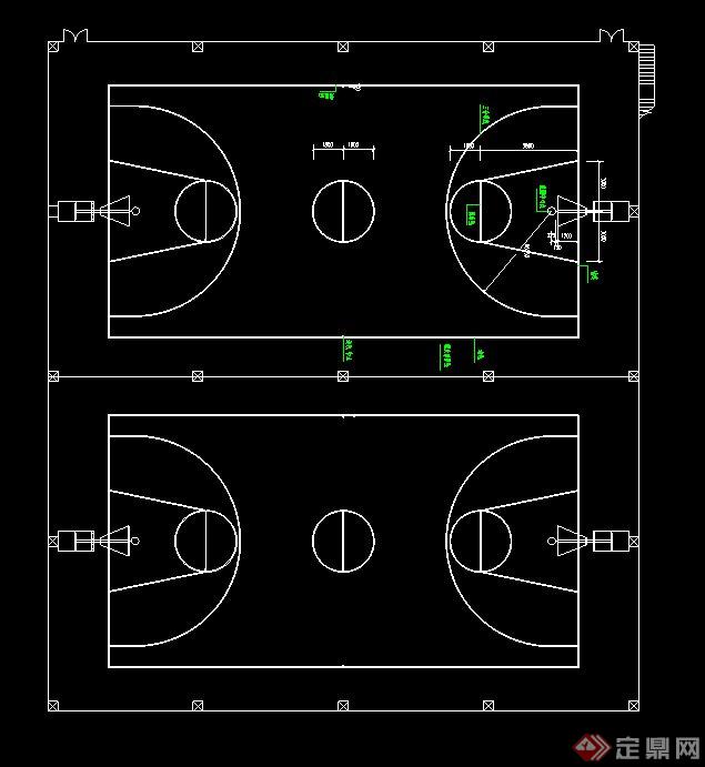 5人制足球场&篮球场设计CAD平面图(2)