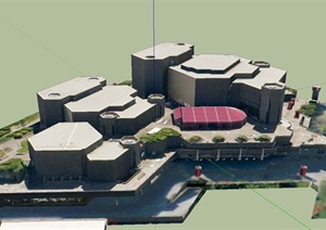 某悬空商业中心综合建筑设计SU(草图大师)模型