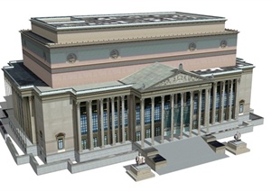某国家档案馆建筑设计SU(草图大师)模型