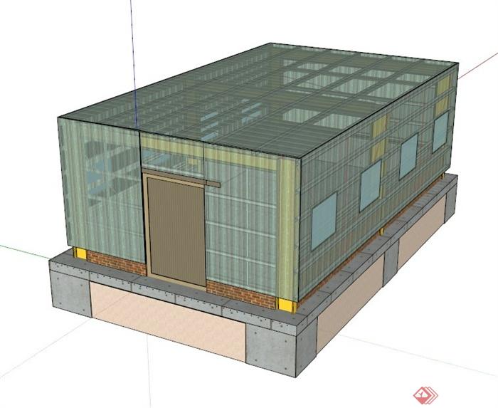 小门式棚架建筑设计SU模型(1)