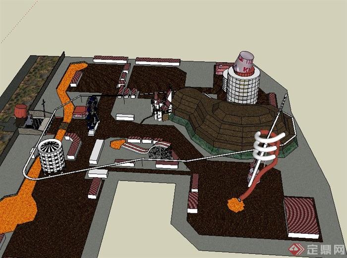 48款游乐设施设计SU模型(5)