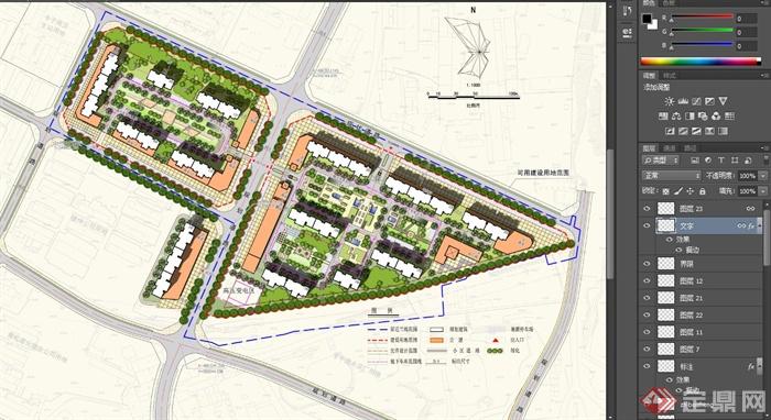 现代某住宅小区景观规划设计PSD平彩图(2)