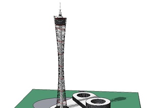 现代某超高层信号塔建筑设计SU(草图大师)模型