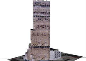 现代某台阶式高层酒店建筑设计SU(草图大师)模型