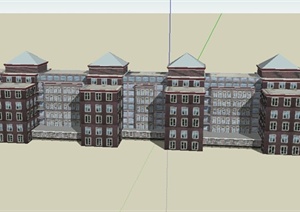 某联排小高层住宅建筑设计SU(草图大师)模型