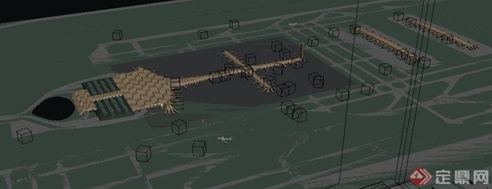 某航空站建筑设计MAX模型（附效果图）(3)