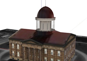 某议会大楼建筑设计SU(草图大师)模型